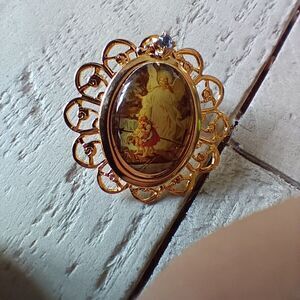 Goldtoned Angel Brooch